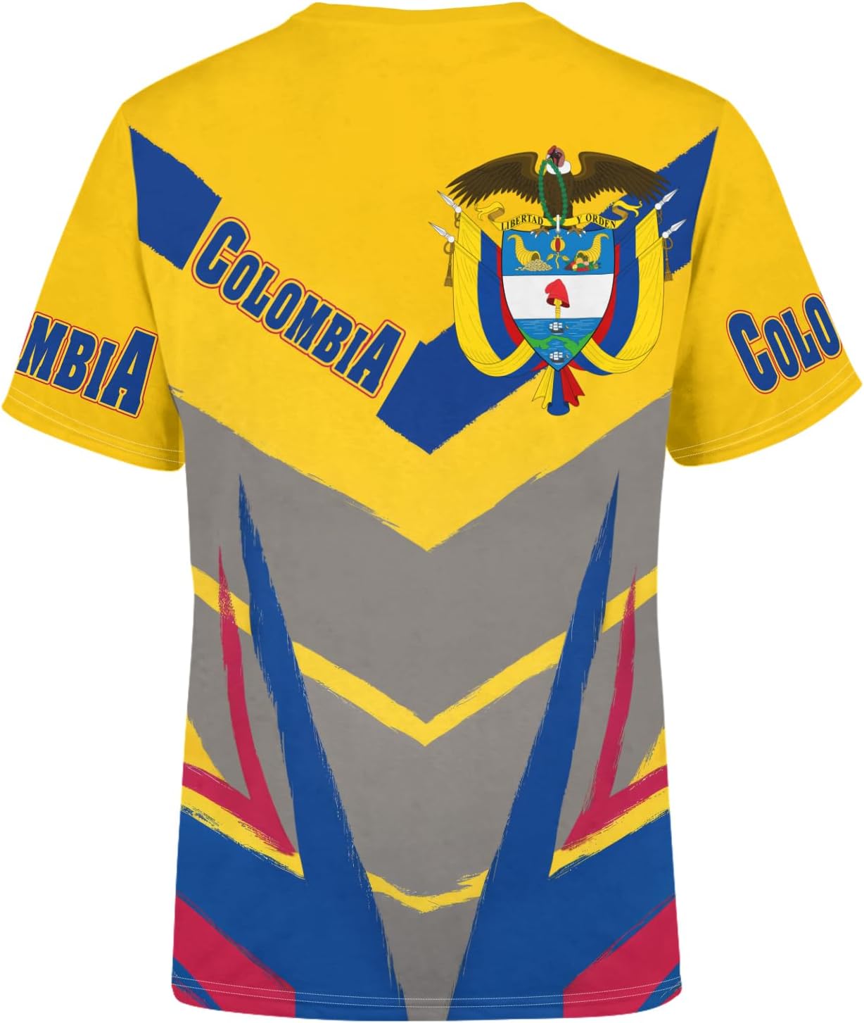 BJU Colombia Flag T-Shirt Flag Badge Graphic Tee 3D Printed Crewneck Short Sleeve Casual Top Unisex - Image 3