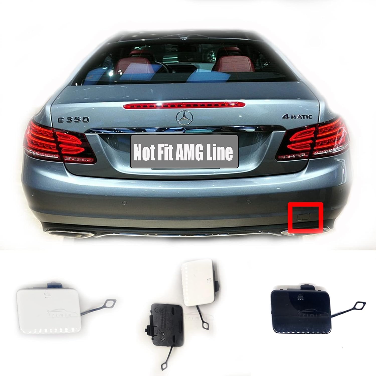 Rear Tow Cover Fit 13-16 Mercedes Benz E class W207 Facelift Coupe C207 Convertible A207 for E200 E220 E250 E300 E350 E400 E450 E500 2013 2014 2015 2016 bumper towing Hook Eye Cap 2078851323 (Black)