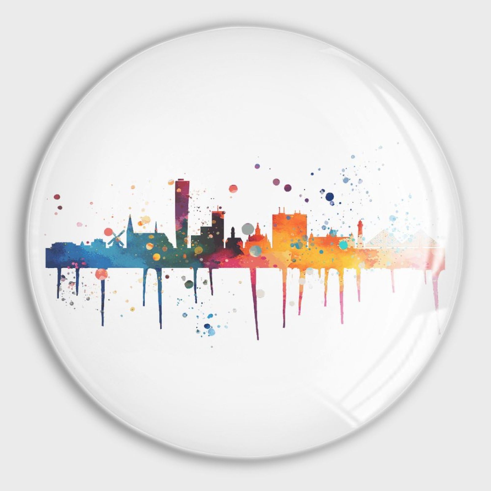 Aimants en verre skyline lot de 4 magnets puissants pour frigo et tableau blanc de bureau