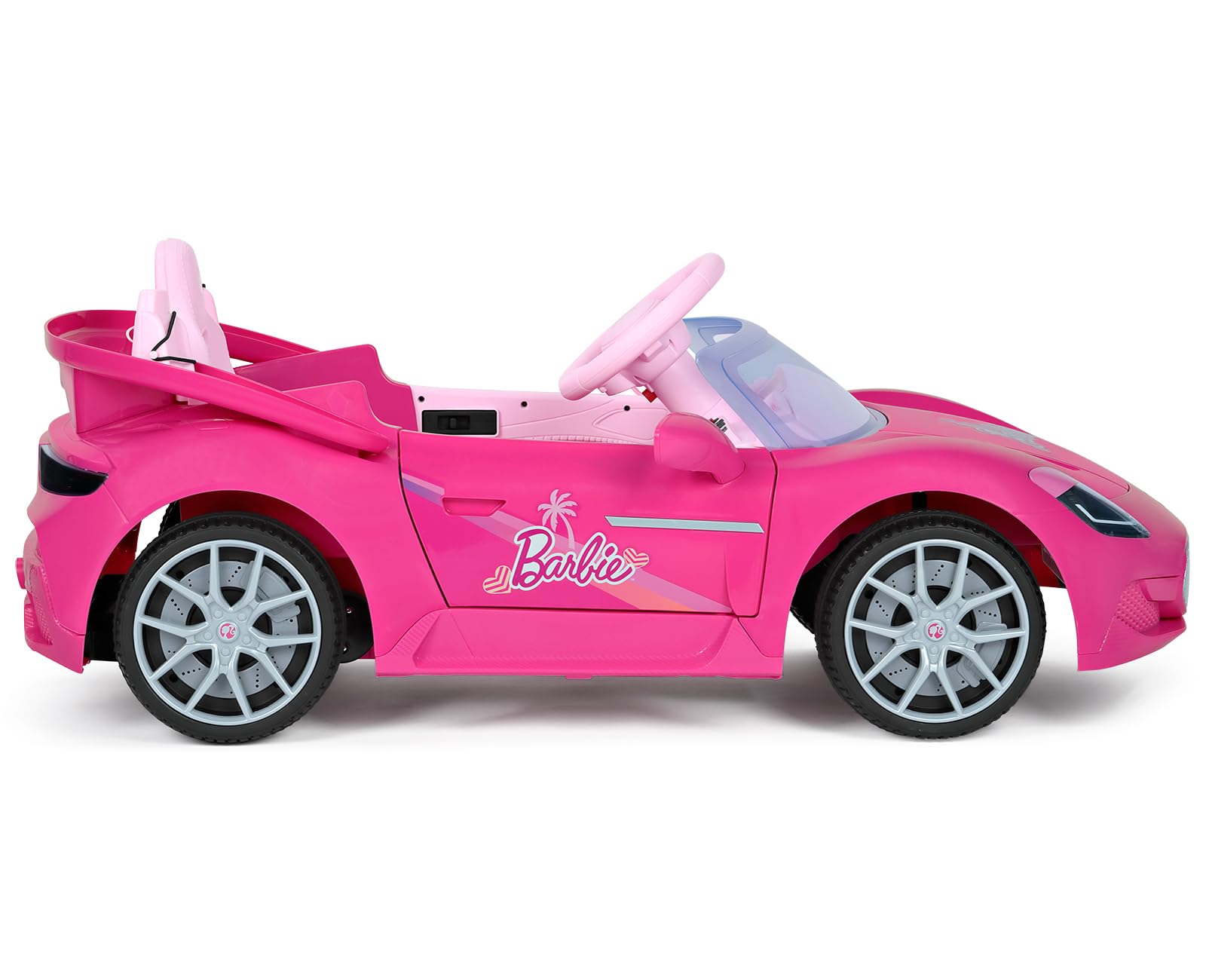 PEG Barbie RC - Elektrisches Auto mit Fernbedienung, Lichtern, Sounds und Zwei Sitzen für Deine Barbie-Puppen. Geeignet ab 18 Monaten, 12V