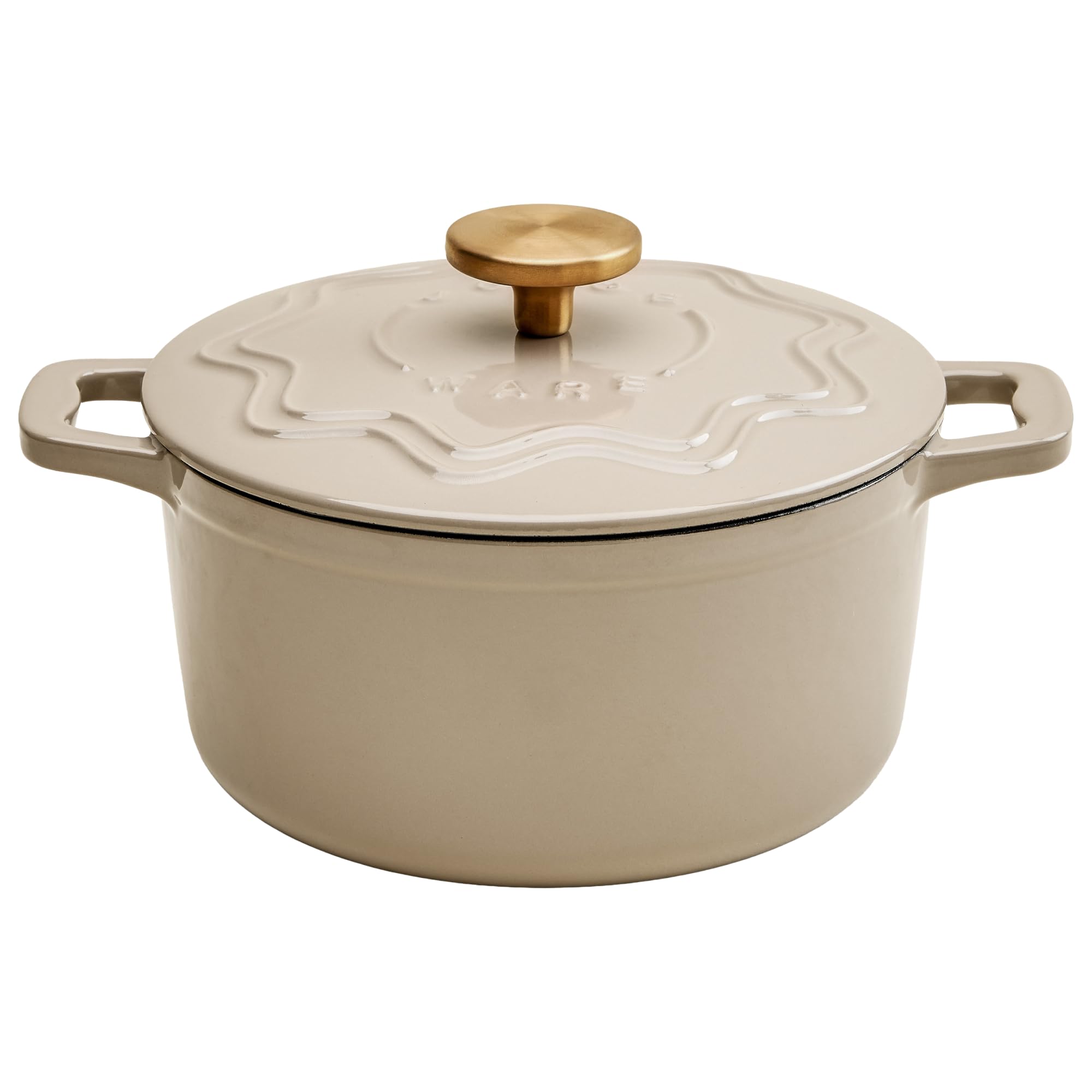 Judgeware Enamelled Cast Iron Dutch Oven Casserole Dish with Lid (Mushroom)