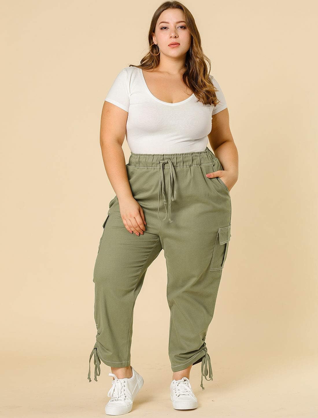 Pantalones Cargo Mujer Pants Para Mujer Tallas Extra Grandes Plus