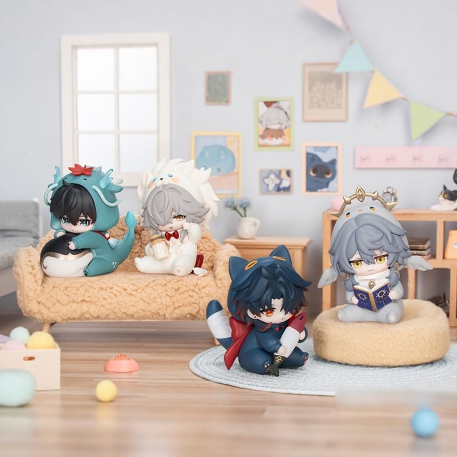 Figurina Chibi per Honkai Star Rail, Ragazzi del Dormitorio, Serie Carina, Action Figure Collezionabile per Regalo Compleanno, Lama