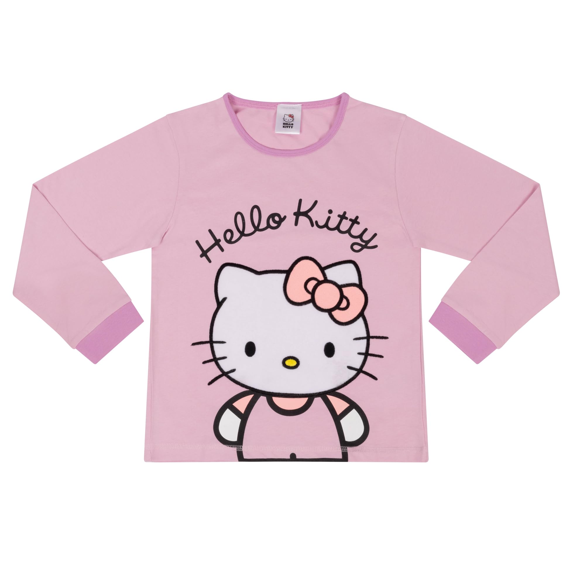 Hello Kitty Dziewczęca 100% bawełna polar twarz długa piżama zestaw - 7-8 lat 128 cm różowa