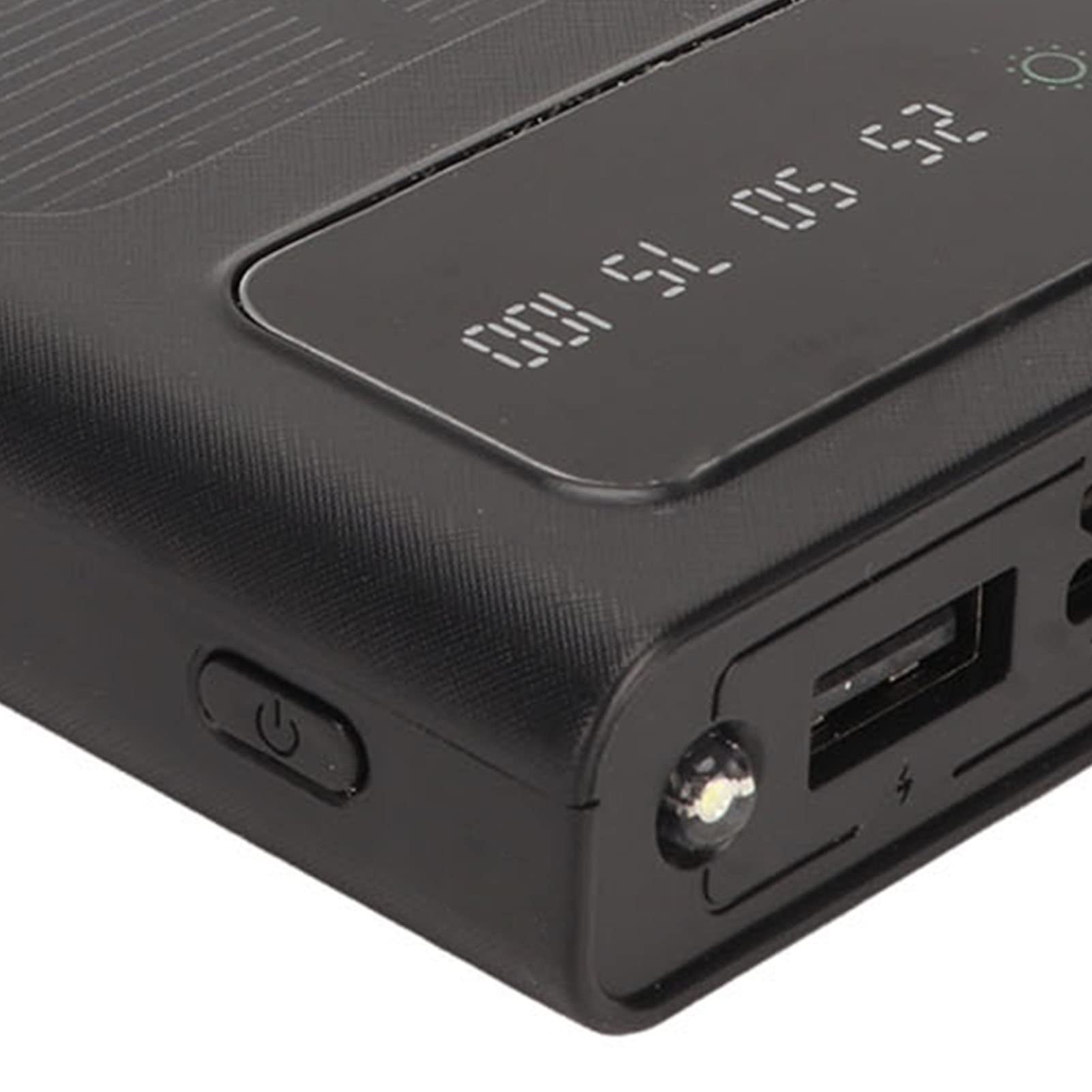 Caricabatterie Solare Power Bank, 20000mAh Caricabatteria Portatile per Telefono Solare con Cavo e Torcia a LED, Caricabatterie per Batteria Mobile per Esterno, Campeggio (Nero)