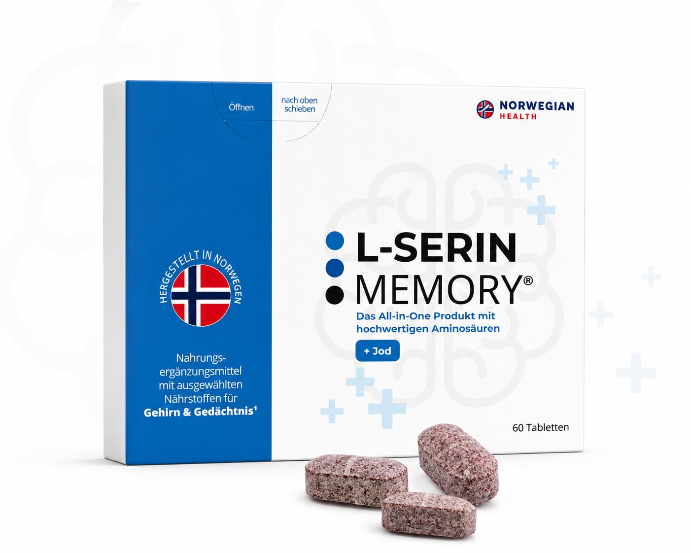 L-SERIN MEMORY® – Gedächtnis & Konzentration | 10 Nährstoffe mit L-Serin, Acetyl-L-Carnitin, Bacopa & Vitamin B12 | Für kognitive Leistung & Fokus | 60 Tabletten