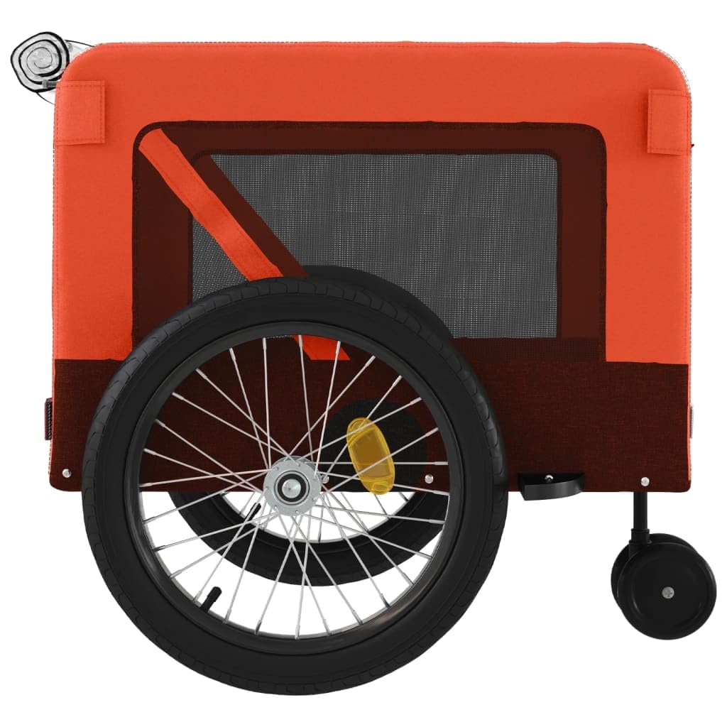 Homgoday Przyczepa rowerowa dla zwierząt pomarańczowa i czarna Oxford i żelazo, wyposażenie wózka dla psa, wózek rowerowy, wózek rowerowy, wózek dla psa, transporter rowerowy model 93942