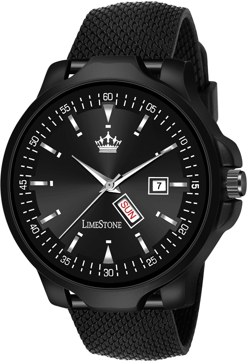 LimeStone Mesh Strap All Black Avatar Day and Date Functioning Quartz Analog Watch - for Men () (B0D988RVPM) Amazon Price History, Amazon Price Tracker