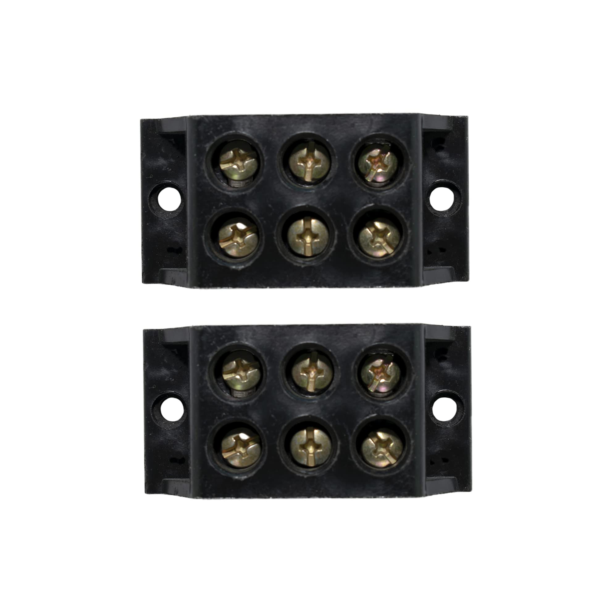 Ovicart 30A 3 Way Bakelite Connector Strip Black Screw Terminal Connection Block 2 pcs-image-13