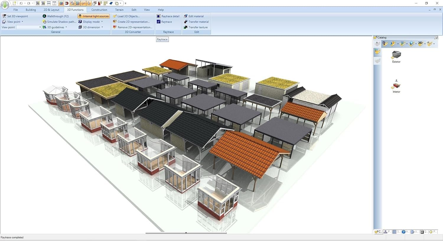 3­D CAD Architecture 11⁠ - design Software for house, garden, balcony, photovoltaic, walls - 2D 3D objects for Win 11, 10