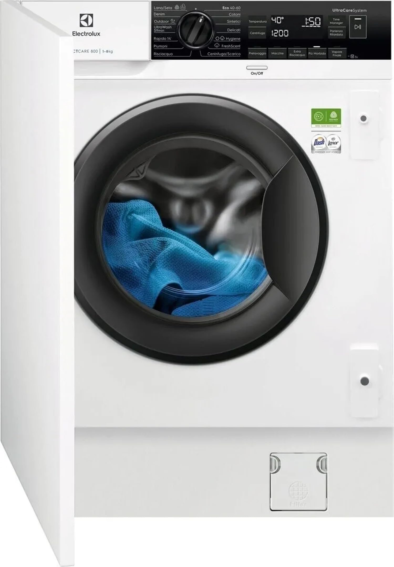 EW7F8ABI - Lavatrice 8 Kg da Incasso 1400 Giri Inverter Vapore Classe Energetica A