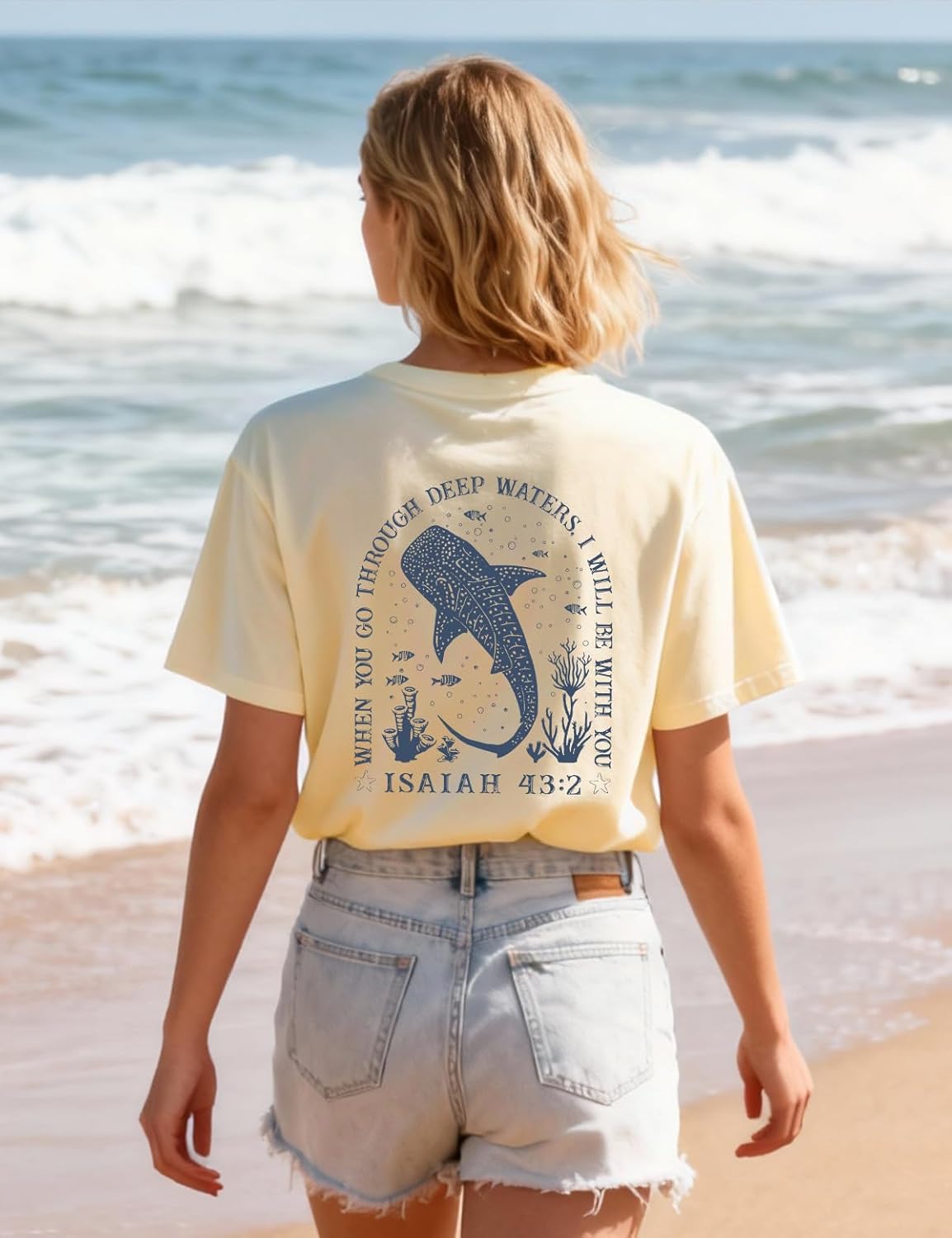 Whale Shark Shirt Whale Ocean T-Shirt When You Go Through Deep Waters Whale Shirt Christian Shirts for Women Men - Image 3