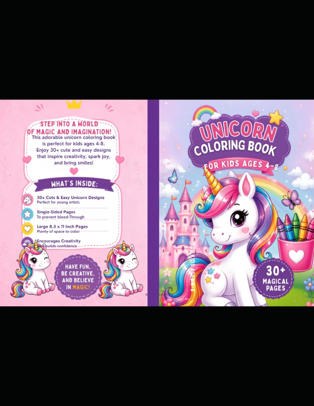 Magical Unicorn Adventures Coloring Book for Kids Ages 4-8