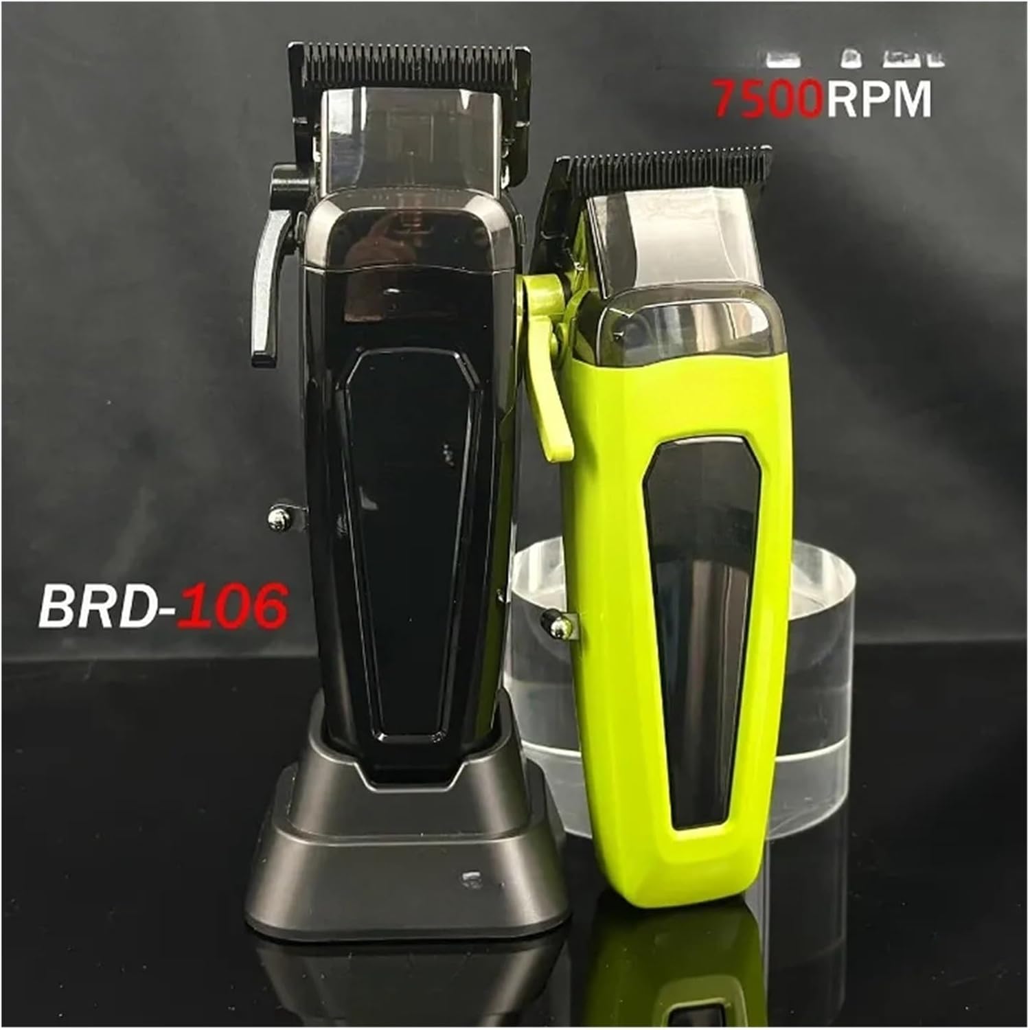 Compatible With BRDCLIP BRD-106 Professional Men's Hair Clipper 7500RPM DLC Blade Hair Trimmer with Base Charger, Heavy-Duty Hair Cutting Machine(Black blade set)