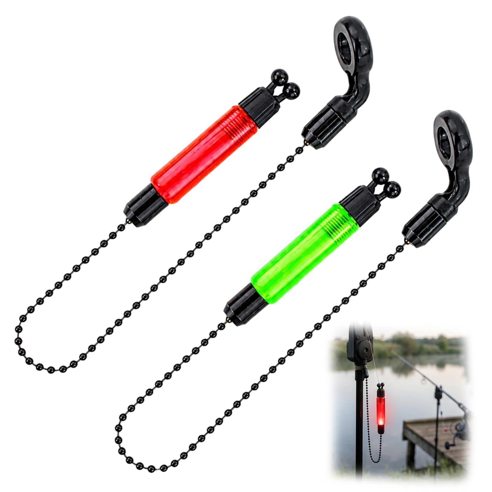 Bobbins Carp Fishing, Fishing Bobbins Bite Alarm Indicators, Professional Angling Accessories for Medium-Long Range Casting, Windy Conditions and Multi-Line Diameter Adaptation, Freshwater and Saltwat