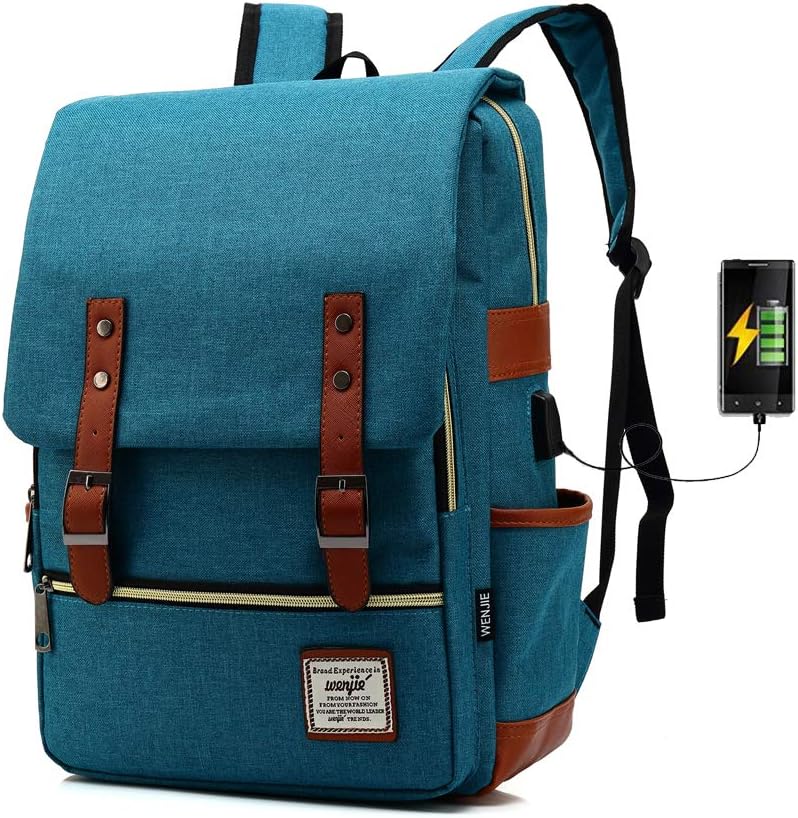 ACPbags 17inch Casual Unisex Waterproof Oxford School Backpack Rucksack (Blue, 17inch)
