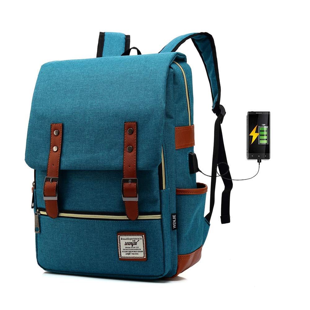 ACPbags 17inch Casual Unisex Waterproof Oxford School Backpack Rucksack (Blue, 17inch)