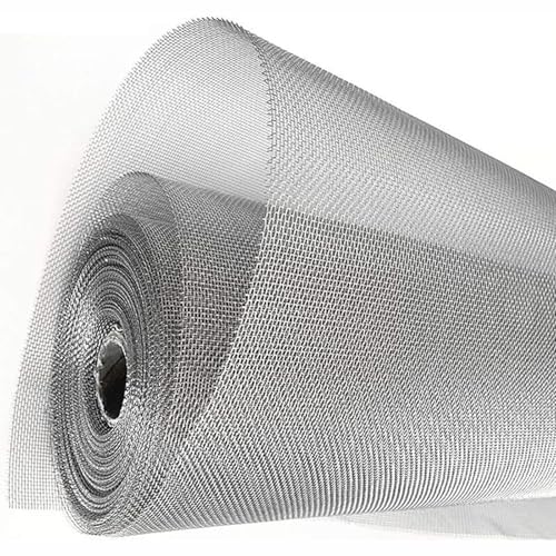 KISKIS 304 Stainless Steel Woven Wire Mesh, Wire Mesh Window Screen Mesh, Prevent Mouse Mice Snakes Hornets Rodents Entering,Easy to Cut and Install (150X500CM59X196INCH)