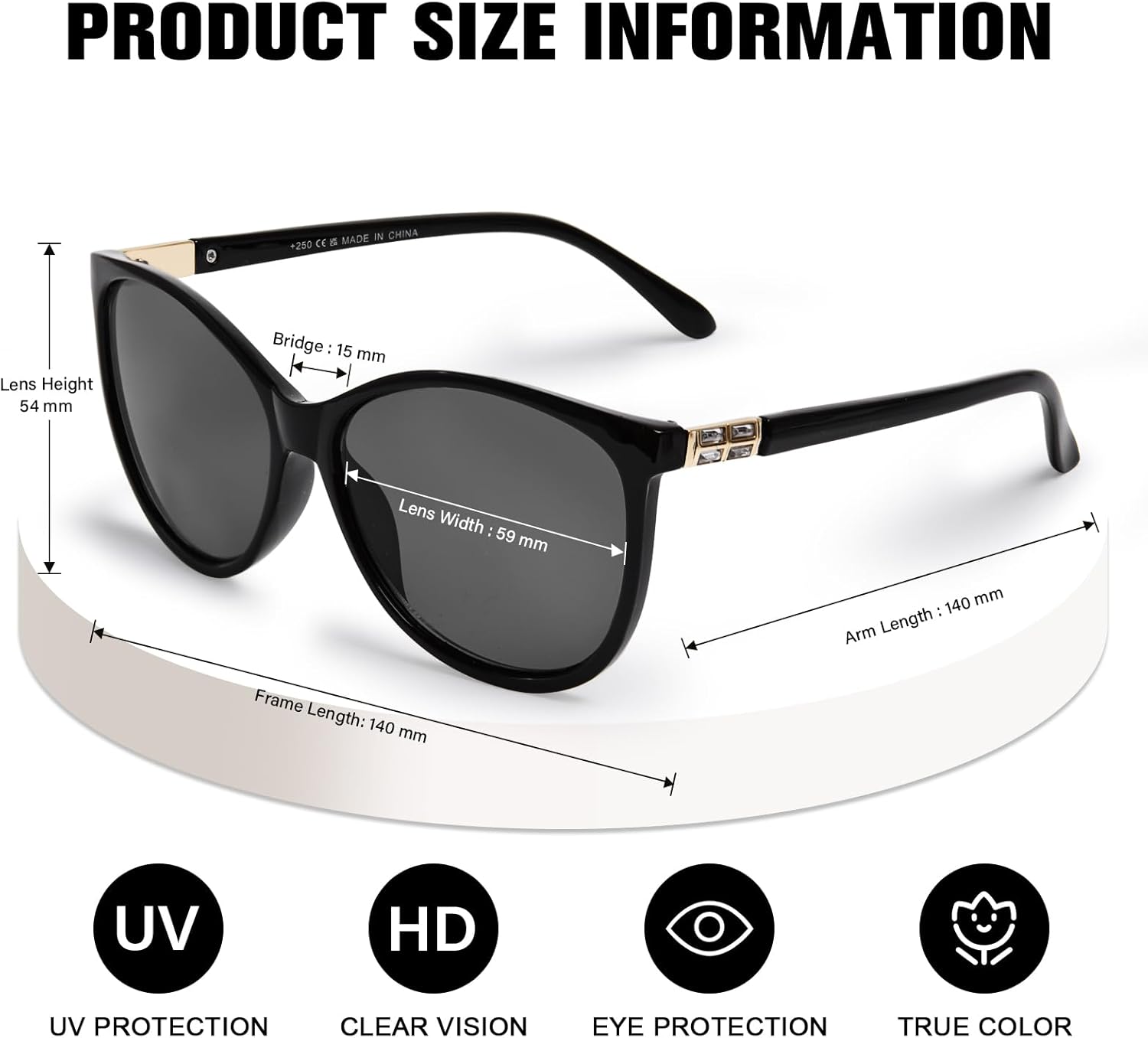 Progressive Multifocal Sunglasses for Women Men, Multifocus Sun Readers Outdoor Reading Sunglasses Women's with UV400 - Image 2