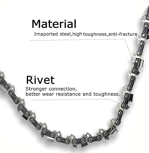 Miniatura 4 de VOXPO S33 - Cadena de motosierra de 8 pulgadas, 33 eslabones de transmisión y paso LP de 38 pulgadas, calibre .050 pulgadas, semicicincel compatible