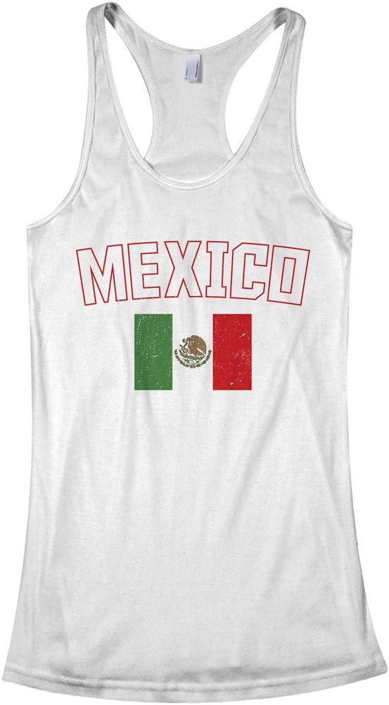 Threadrock Women's Mexico Flag Racerback Tank Top