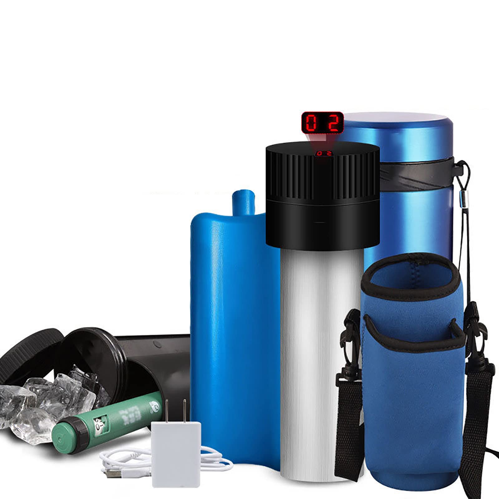 Scatola Refrigerante Per Insulina, Tazza Di Refrigerazione Di Emergenza Per Farmaci Ricaricabile Con Display Digitale, 3 Usi Di Refrigerazione + Conservazione a Freddo + Emergenza