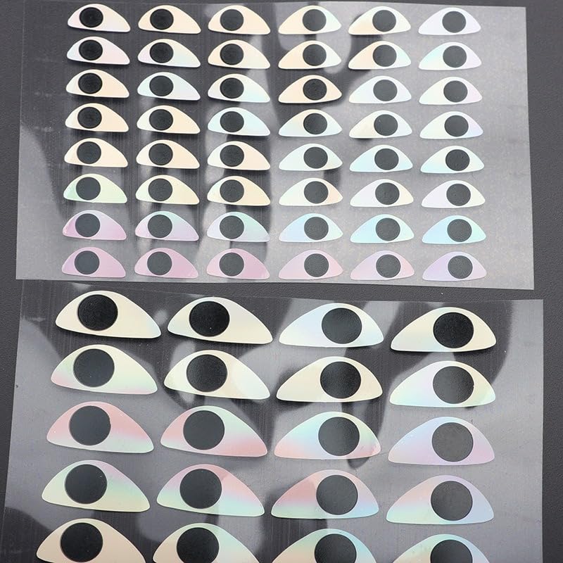170 adhesivos holográficos para ojos de pesca miniatura 7