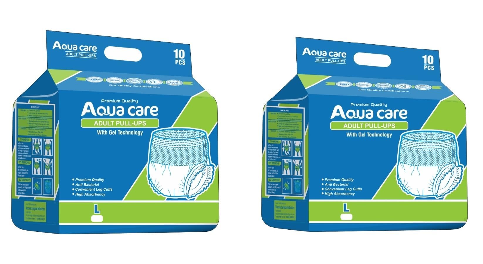 Aquacare Adult Diapers Pant Style - 10 Count -2XL Adult Pull-UPS and Anti-Bacterial Absorbent Core- (Size_125-175 (cm) 49"-69" (Inch) (B0D34R7Q24) Amazon Price History, Amazon Price Tracker