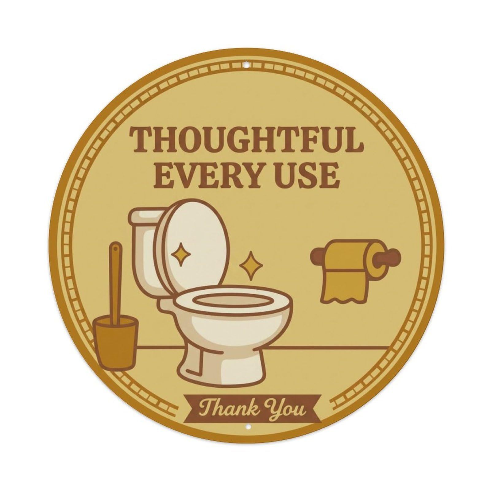 Toilet Clean Bathroom Reminder Thoughtful Every Use Metal Tin Sign