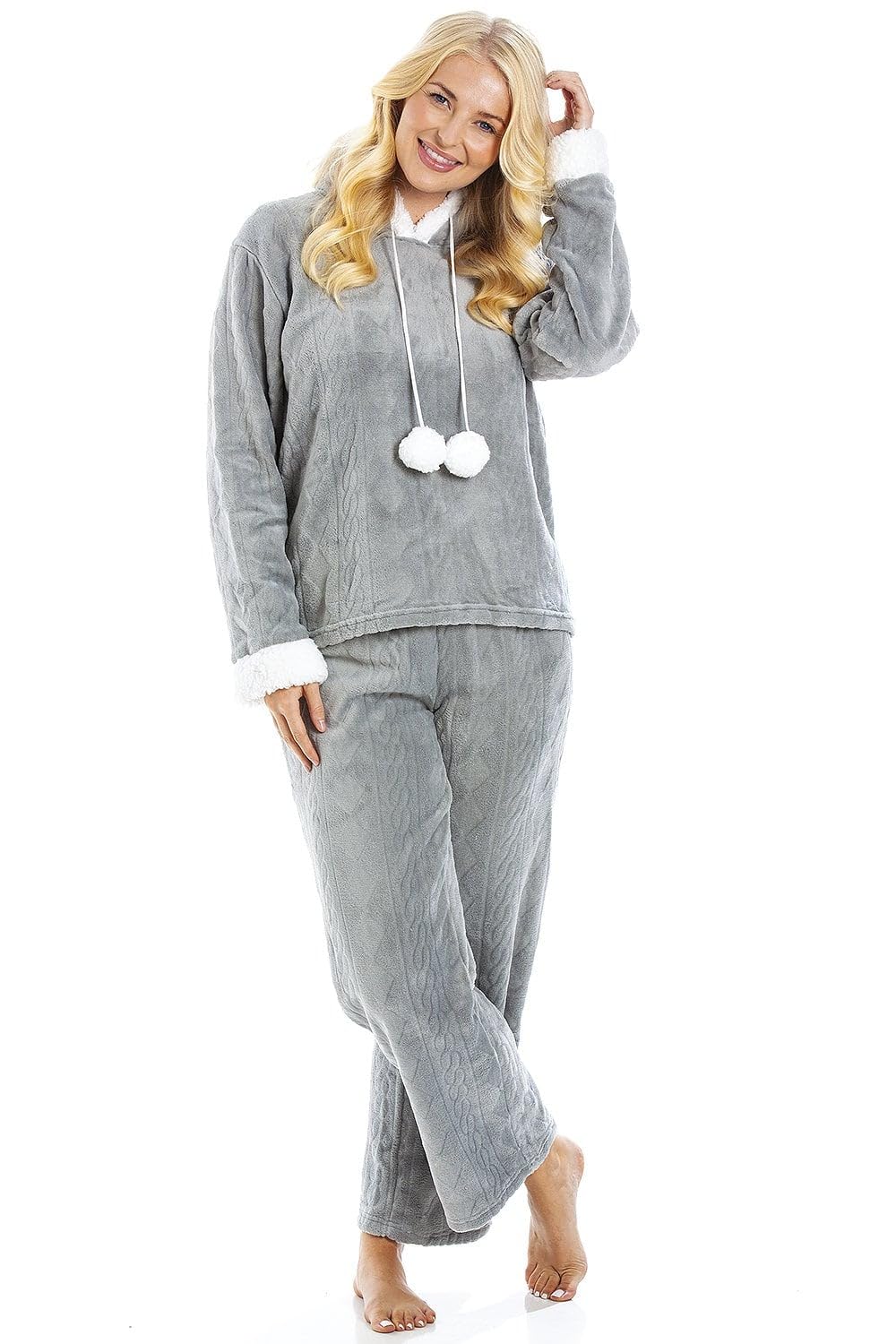 Camille Women's  Supersoft Hooded Pyjama Set in Size 10/12, BrandAlley
