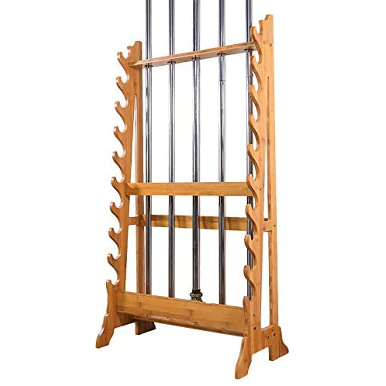 Schwertständer Stehend Holz - Samurai Schwerter Rack | Integriertes Senkrecht Schwert Schwerthalter Mit 5 Löchern Und 10-stufiger, Schwerthalter Vertikal Display Verwendet Katana Ständer