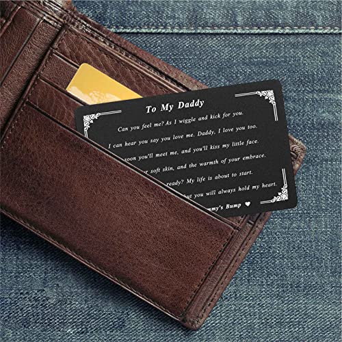 TGCNQ New Dad Gifts Daddy to Be Gifts - New Dad Wallet Insert Card Gifts from Wife First Father Valentines Christmas Day Gifts for Daddy First Time Father Pregnancy Announcement Gifts3