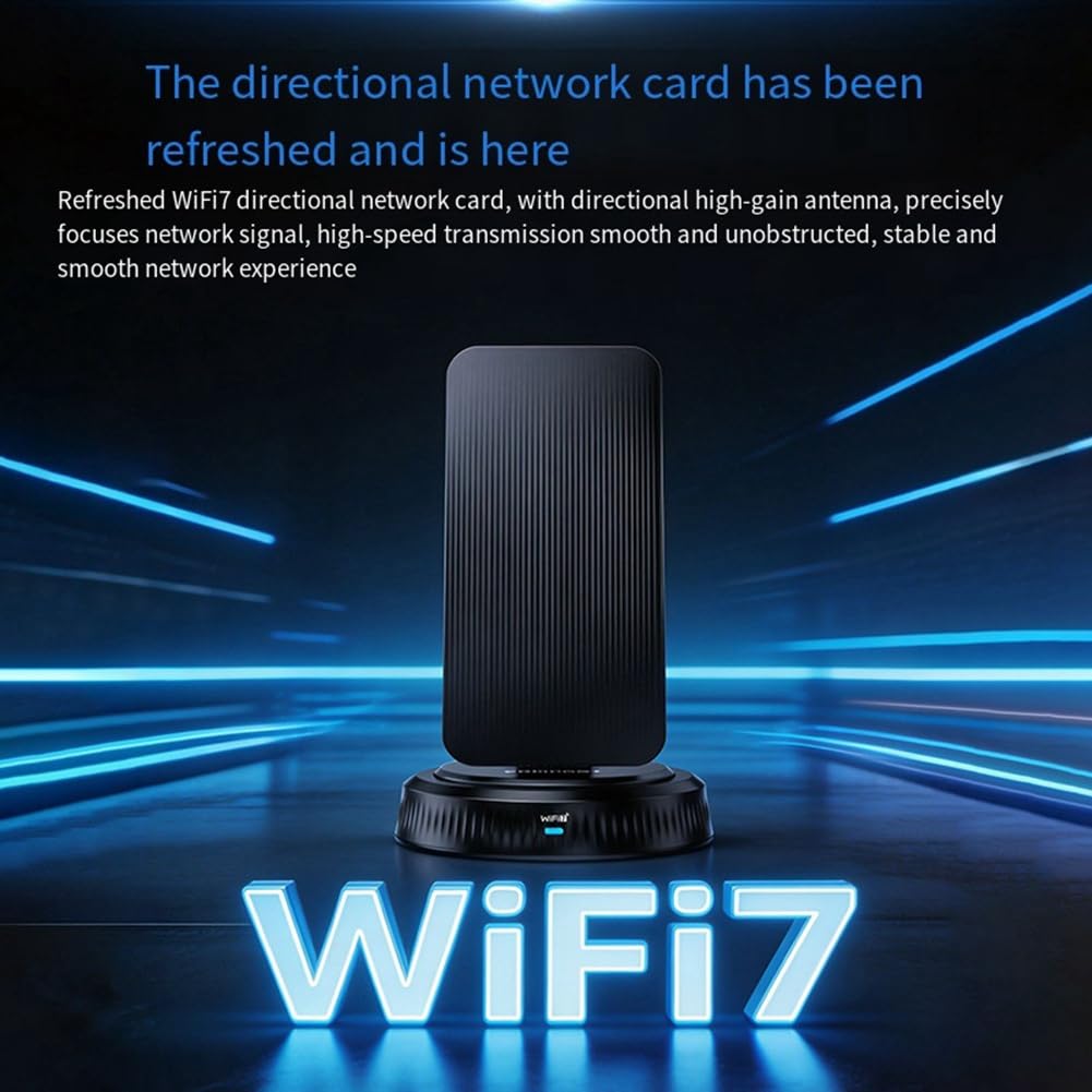 Carte Réseau sans Fil BE6500M WiFi 7 sans Pilote 6452 Mbps Tri-Bande Directionnelle Longue Portée Type-C vers USB 3.0