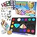 Desire Deluxe Kinderschminke Set Geschenk für Kinder - auf Wasserbasis für Halloween, Fasching, Karneval, Glitter und Tattoo Schablonen - Weihnachten Spielzeug für Jungen und Mädchen 3 - 15 Jahr alt
