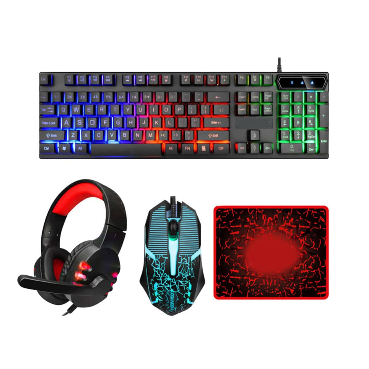 Negro Combo de Teclado y Ratón ABS de 104 Teclas USB 2.0