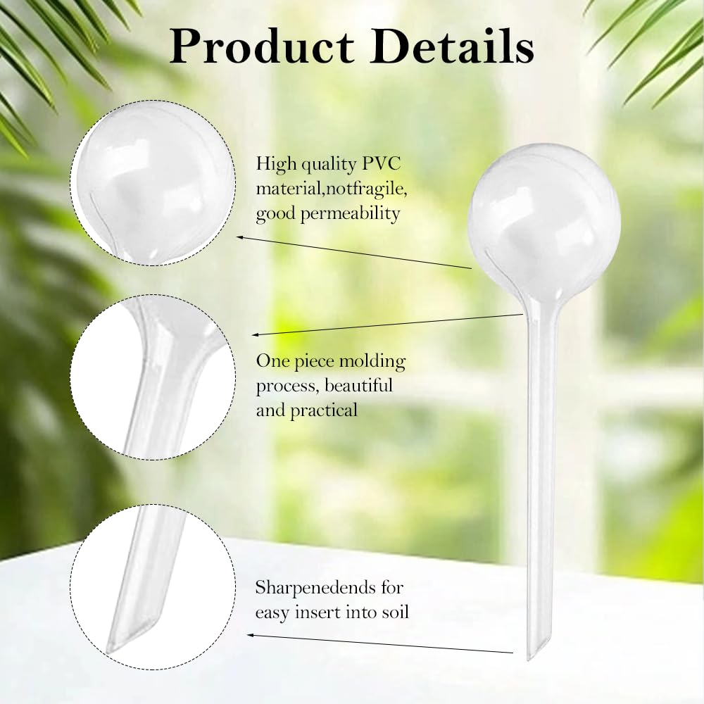 6Pcs Globos de Riego, 26.5x8cm Bolas de Riego Automáticas Equipos de Riego para Plantas Flores Bolas de Riego Automático Sistema para Plantas en Maceta
