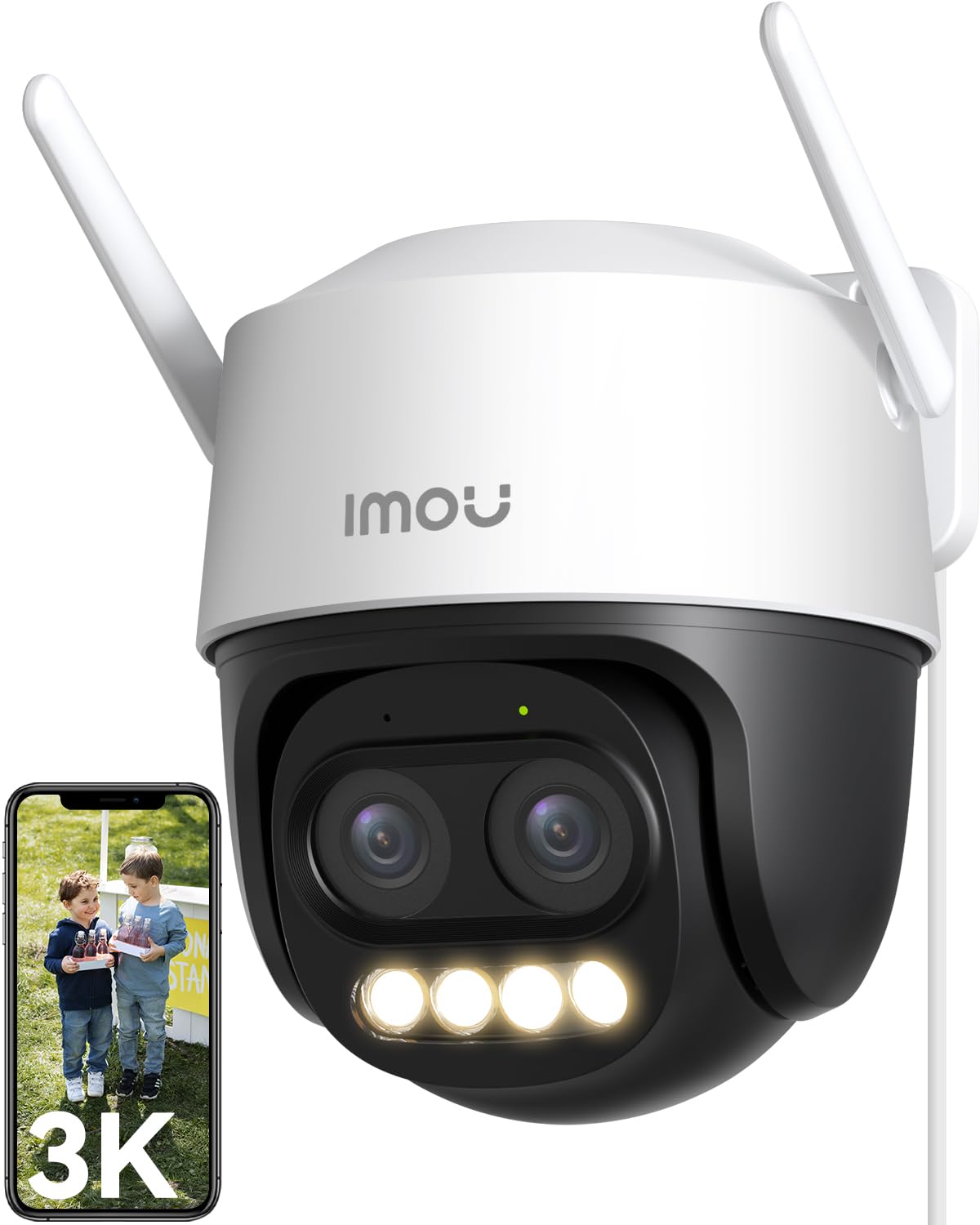 Imou 3K 5MP Cámara Vigilancia WiFi Exterior Doble Lente con Zoom Híbrido12X | 360° PTZ, Visión Nocturna en Color 56m, Detección de Humano/Vehículo, Seguimiento Automático, Audio Bidireccional, IP66