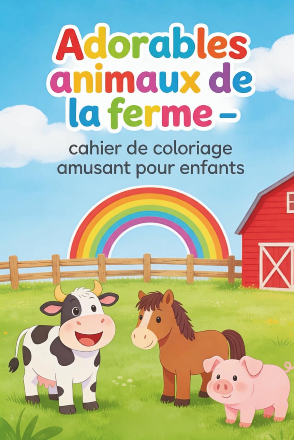 Adorables animaux de la ferme – cahier de coloriage amusant pour enfants