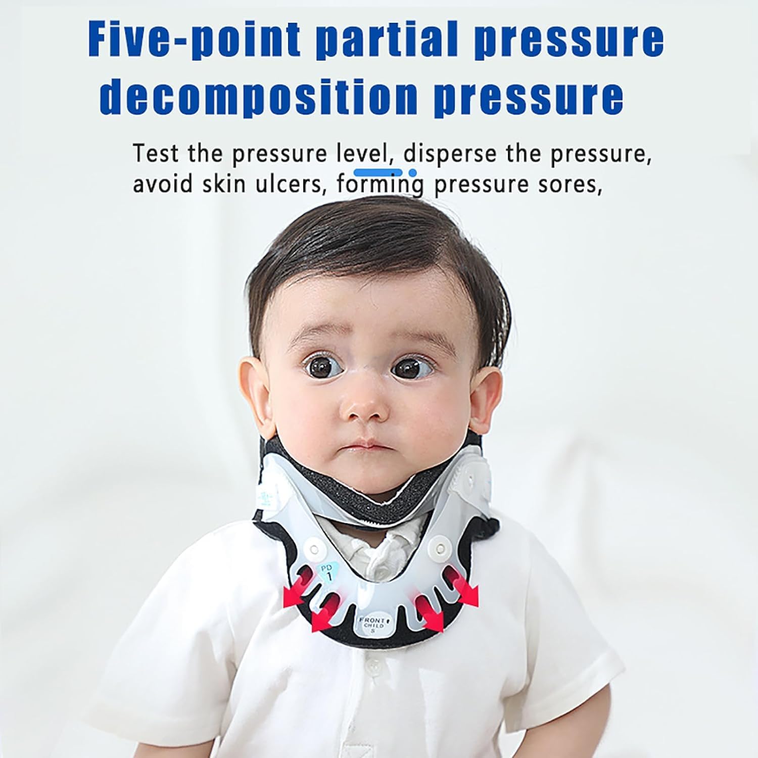 Genérico Collarín Cervical para Niños con Soporte Occipital, Ajuste Regulable, Presión Parcial en 5 Puntos, Transpirable y Cómodo para el Tratamiento de Lesiones