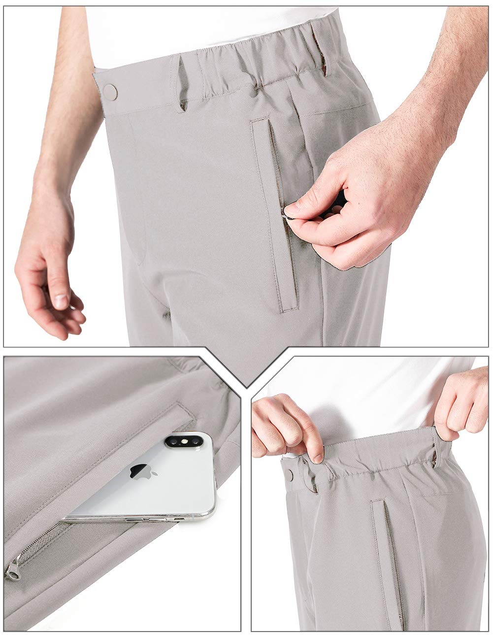 aoli ray Hombre Golf Pantalones Impermeables Ligeros Deporte Pants