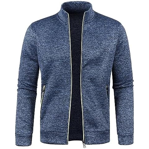 ABOUTBLUE Mens Full Zip Track Jacket Mock Neck Lightweight Casual Athletic Fitness Sweatshirt Fall Winter Fleece Sweater Coat Cover