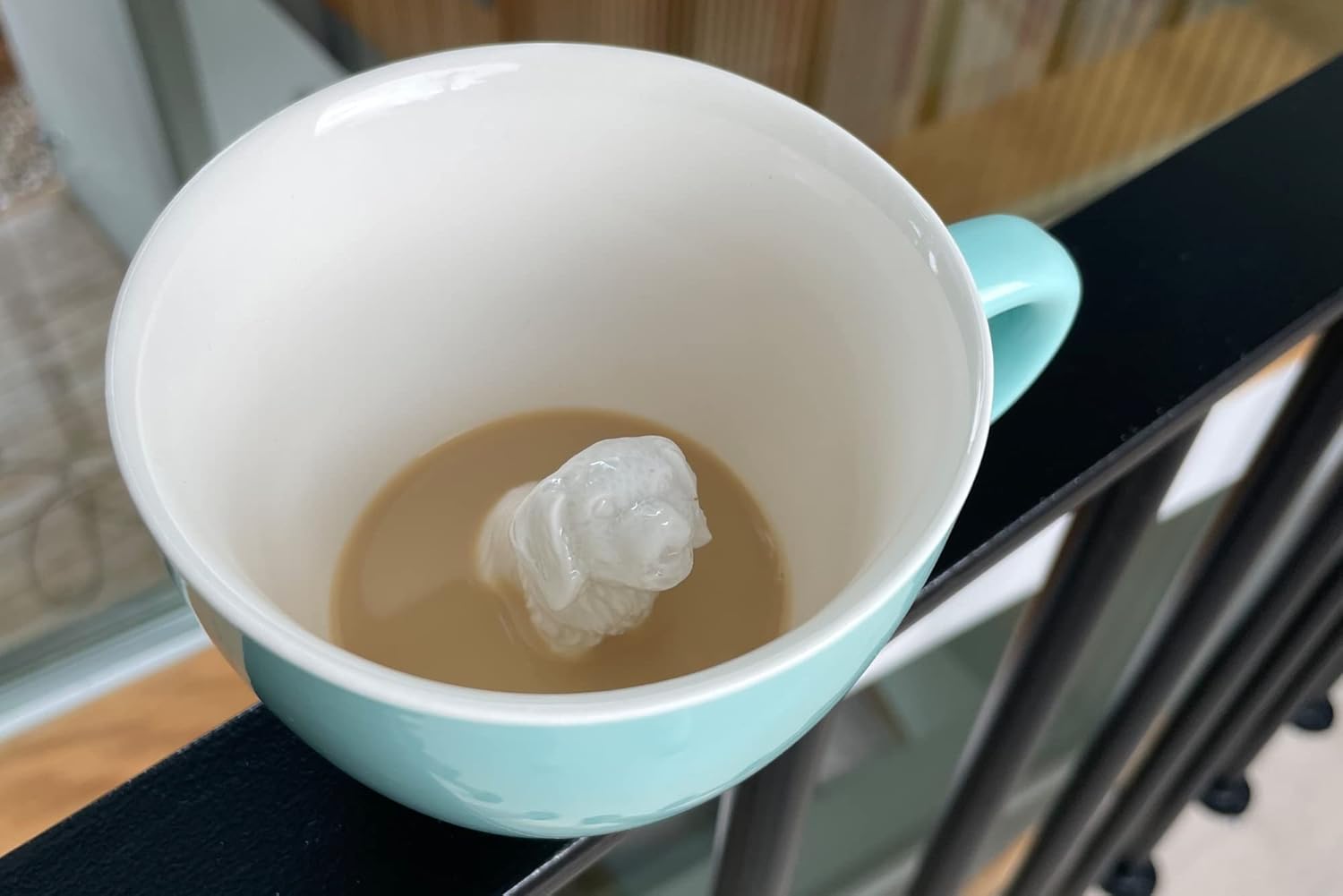 Creature Cups DOG Ceramic Cup (11 Ounce, Aqua Green Exterior) - Hidden 3D Animal Inside Mug - Puppy Doggie Mug - Birthday, Holiday & Housewarming Drinkware Gift for Coffee & Tea Lovers - Image 6