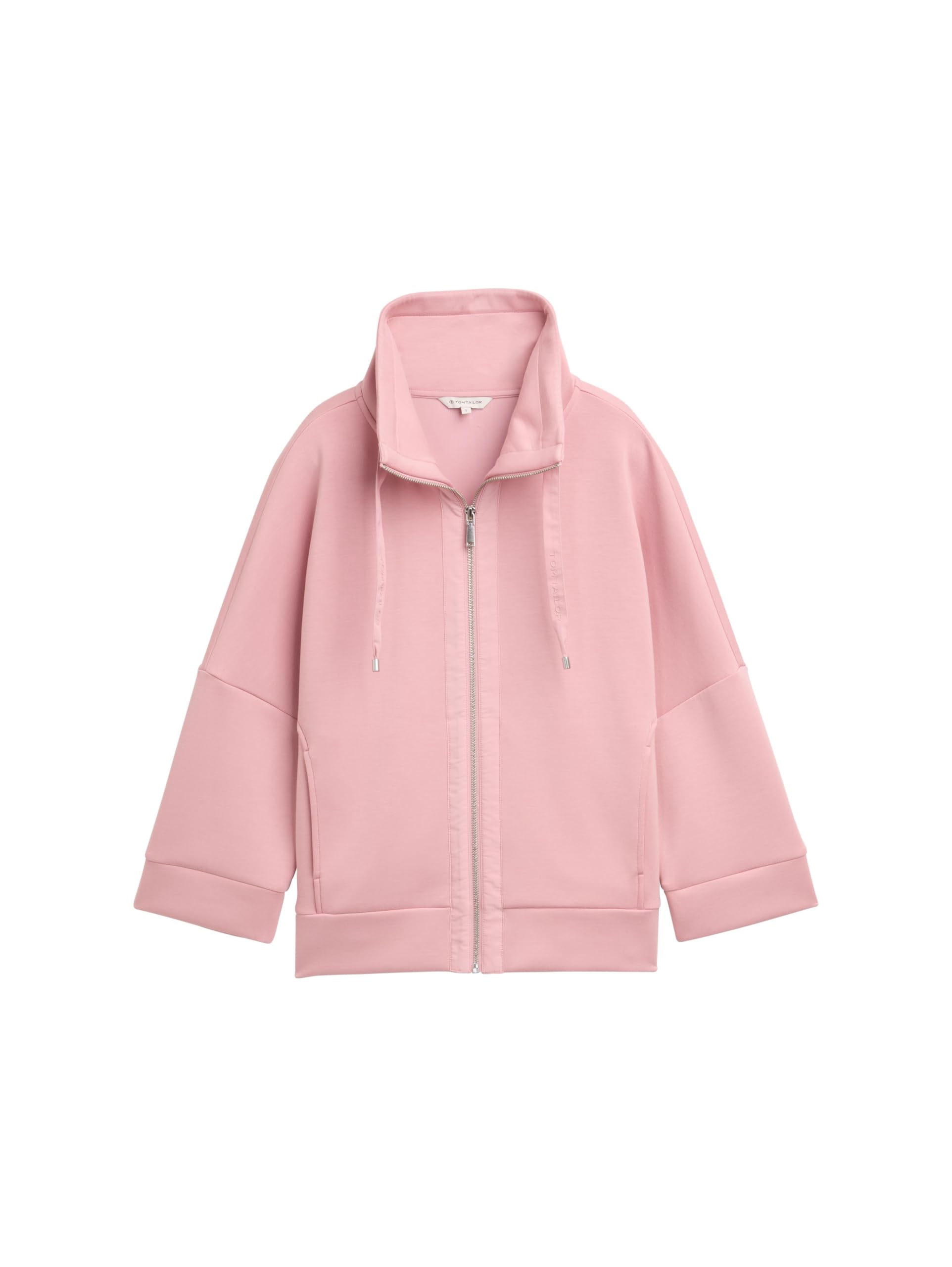 Tom Tailor Regular fit sweatjack van viscosemix met 7/8-mouwen in donkerrood online kopen | P&C