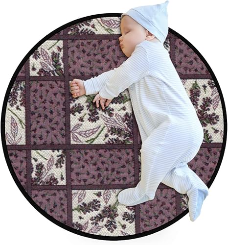 Miniatura 4 de AHAFEI Round mat Non Slip Gym Play Mat Patchwork PatternCrawling Mat Large Diameter Foldable Soft and Washable Toys Storage Organizer