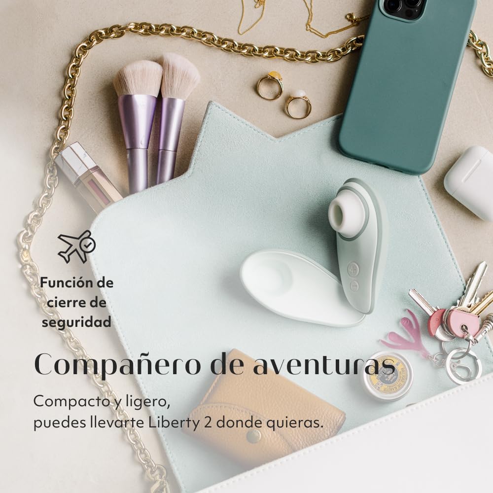 Womanizer Liberty 2 Succionador de clítoris femenino | Vibrador mujer con succión de clítoris | Estimulador de clítoris femenino con 8 niveles de intensidad | Resistente al agua | Recargable | Sage