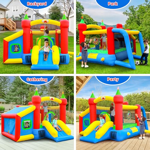 Inflatable Bounce House,Jumping Castle Slide with Blower,Kids Bouncer with Ball Pit - Image 6