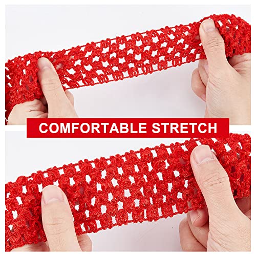 GORGECRAFT 5.5 Yards 1.6" Wide Elastic Crochet Headband Ribbon Polyester Crochet Stretch Trim Fabric for Hair Accessories Tube Top Hair Band Making - Image 3