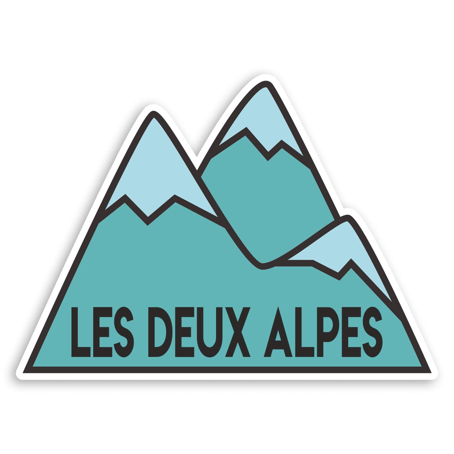 Destination Vinyl Ltd Multi 2 X 10Cm Les Deux Alpes France Vinyl Stickers - Ski Luggage Sticker #31412 (10Cm Wide)