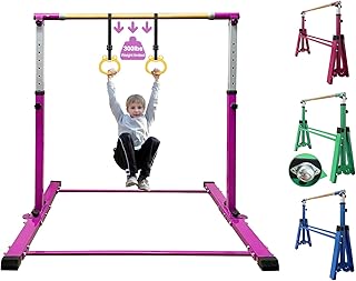 EL&IT·Wings Gymnastic Kip Bar,Horizontal Bar for Kids Girls Junior,3' to 5' Adjustable Height,Home Gym Equipment,Ideal for Indoor and Home Training,300lbs Weight Capacity