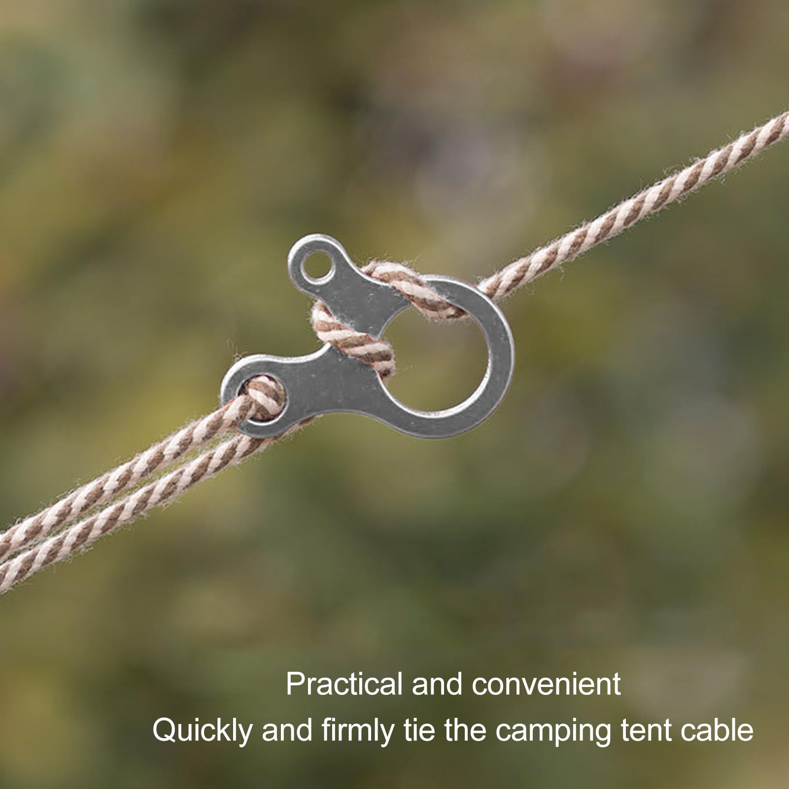 Buachois Camping Rope Buckle Tensioner, 10pcs 3 Holes Rope Tensioner Line Cord Tightening, Aluminium Alloy, Anti-Slip - Image 4